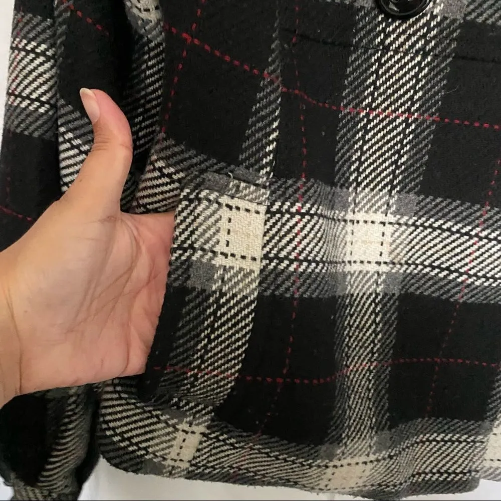 Campaigne Women's Black, White Gray Plaid Black Size 4 - Image 2