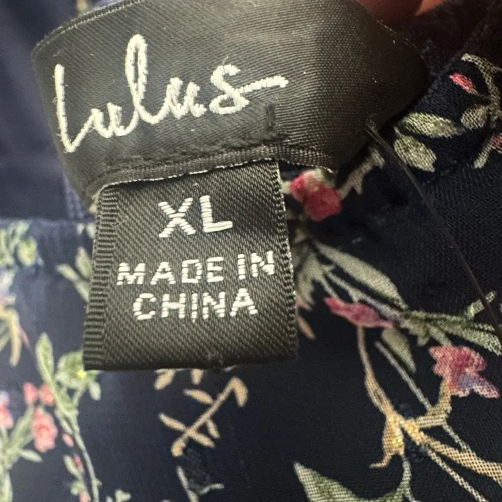 Lulus Sweet Attitude Navy Blue Floral Print Backless Midi Dress Size XL NWT - Image 6