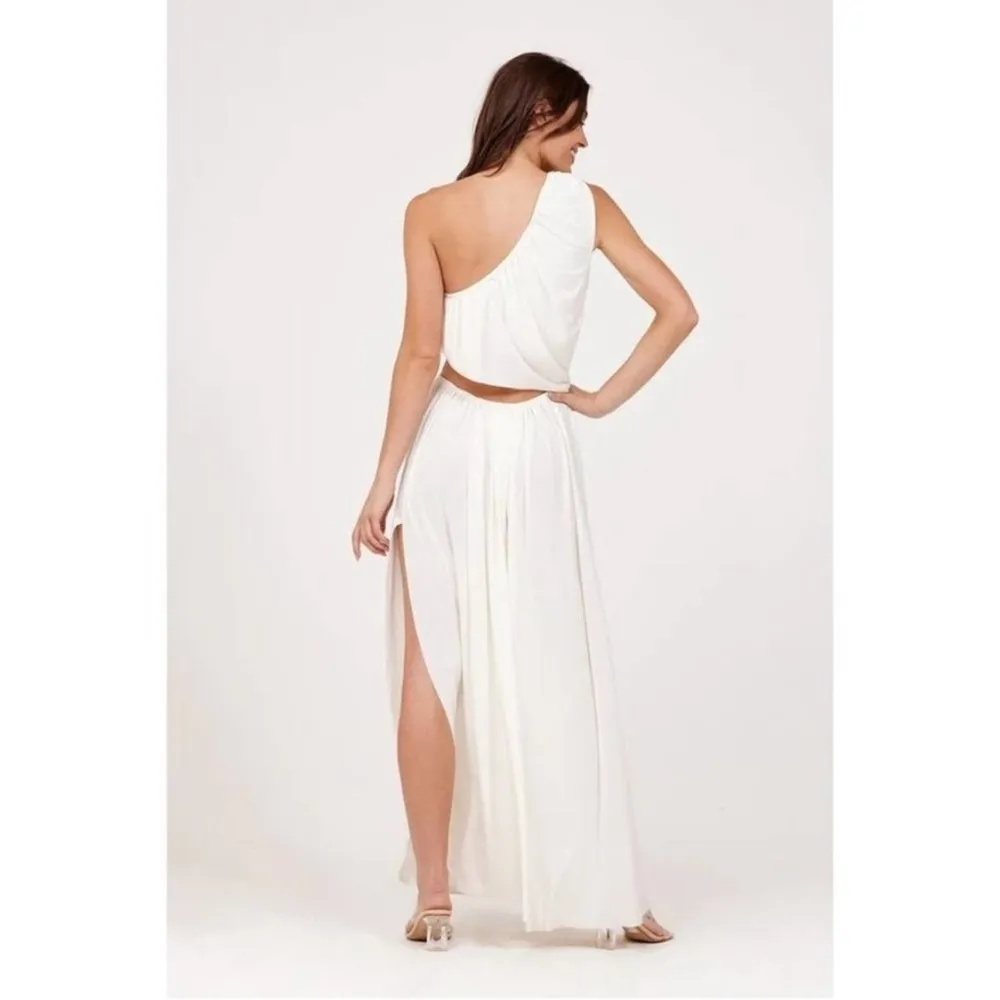 NWT Misa Calliope Dress One Shoulder Cutout Off Grecian White Venezia sz XS - Image 6