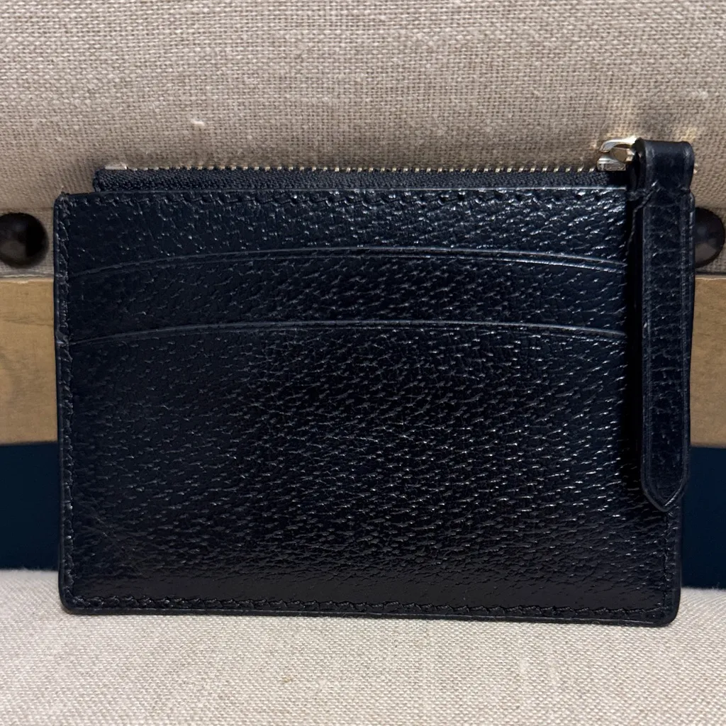 Kate Spade Pebbled Leather Black Card Holder - Image 2