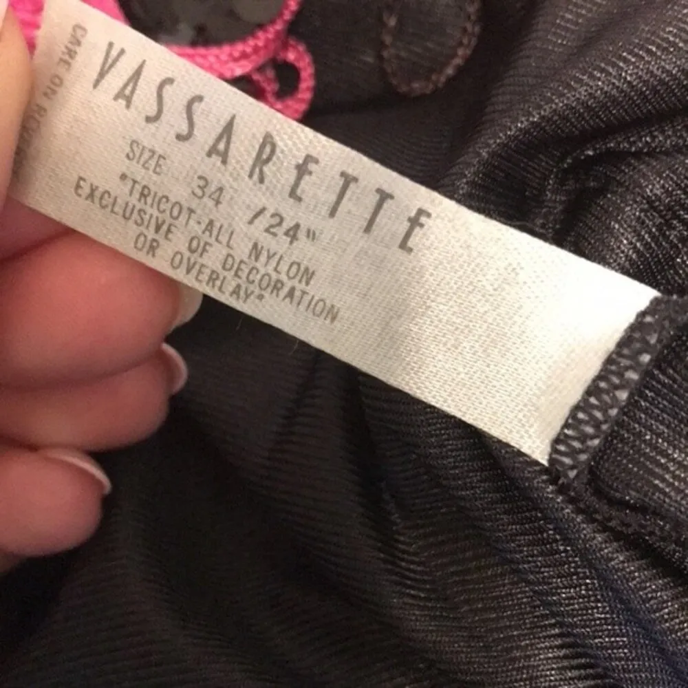 Vintage vassarette black and pink all over  party fringe dress size small - Image 12