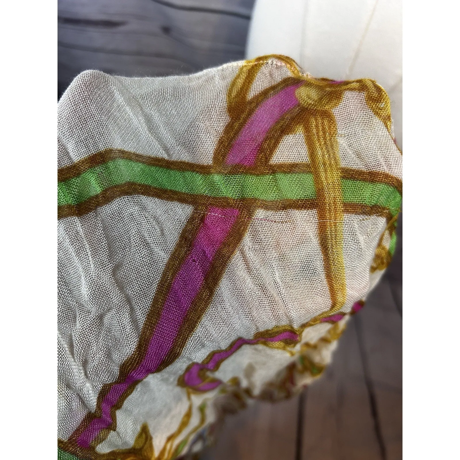 NWT Lauren Ralph Lauren Infinity Loop Scarf Cream Multicolor Chain Print - Image 8