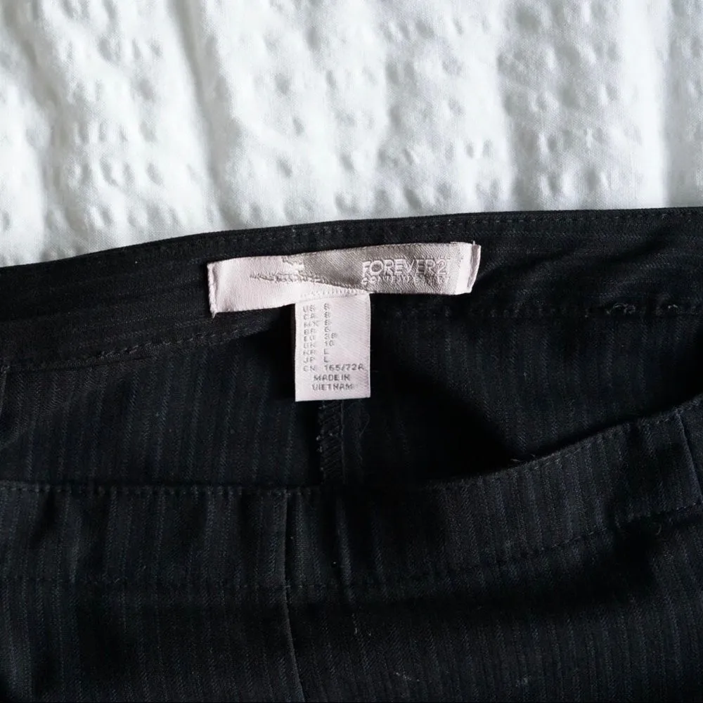 Forever 21 Tailored Pinstriped Office Wear Professional Side Zip Dress Pants 8 - Image 7