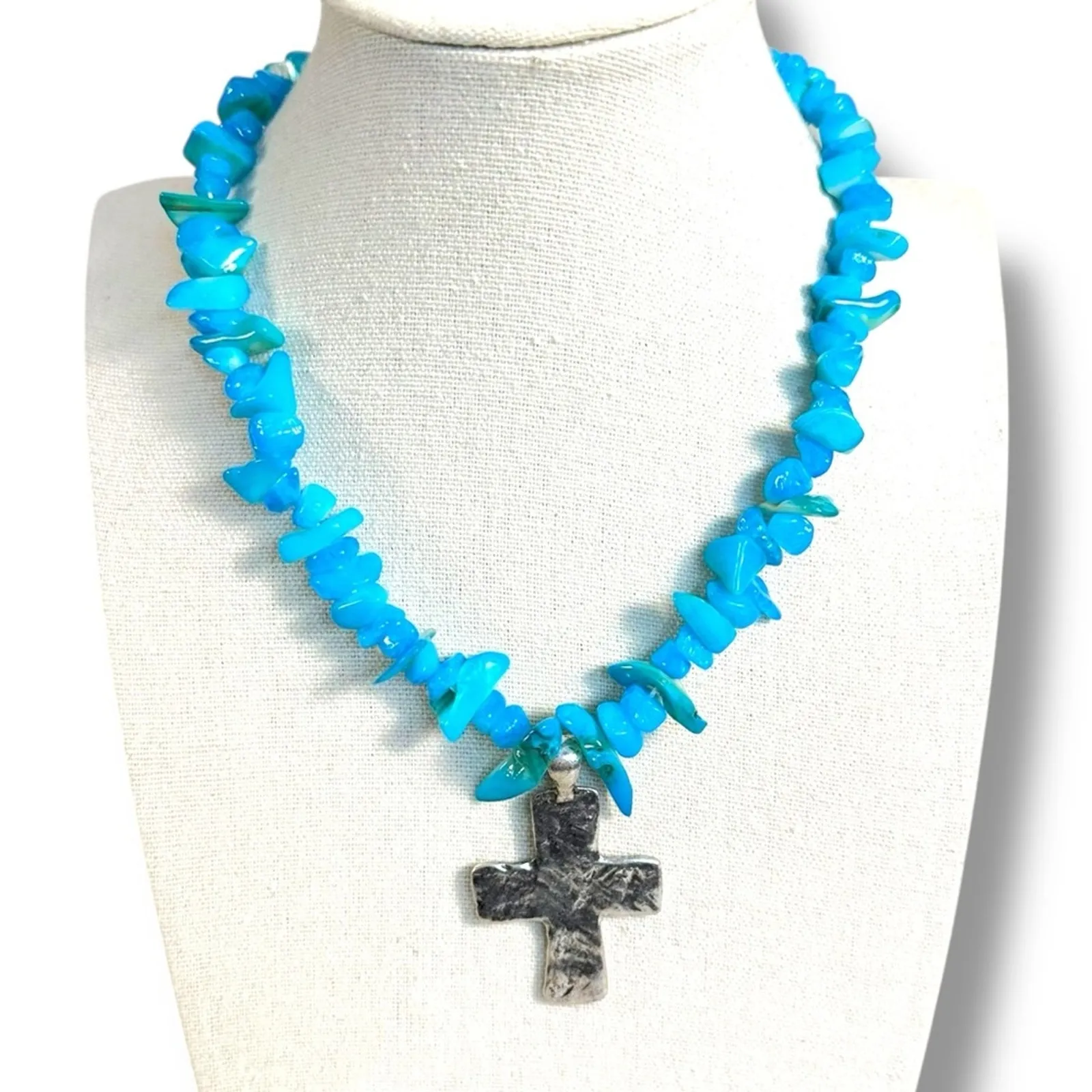 Free People Supernova Choker in Blue NWT Western Bohemian Cross Beach - Image 4