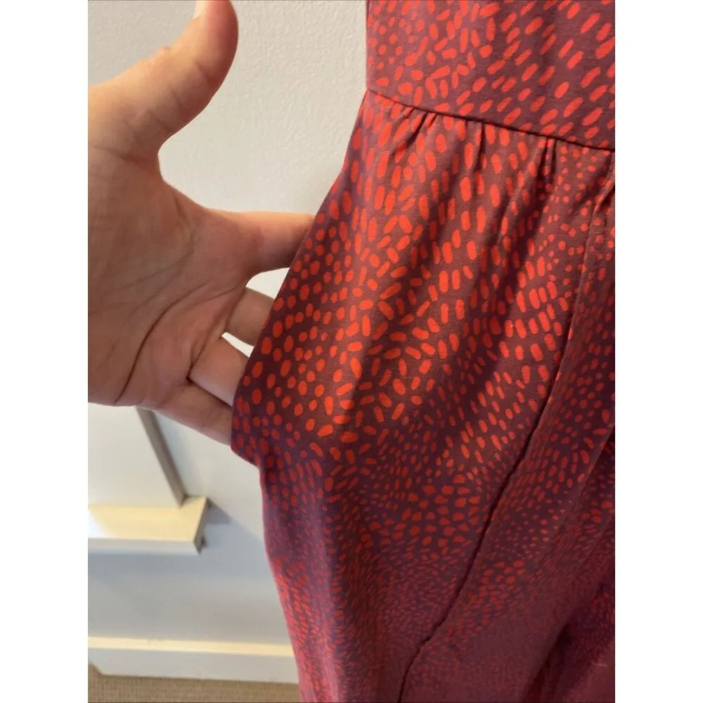 Pact Small Rococco Red Whirlpool Gianna Jumpsuit Cowl Neck Sleeveless Wide Leg - Image 3