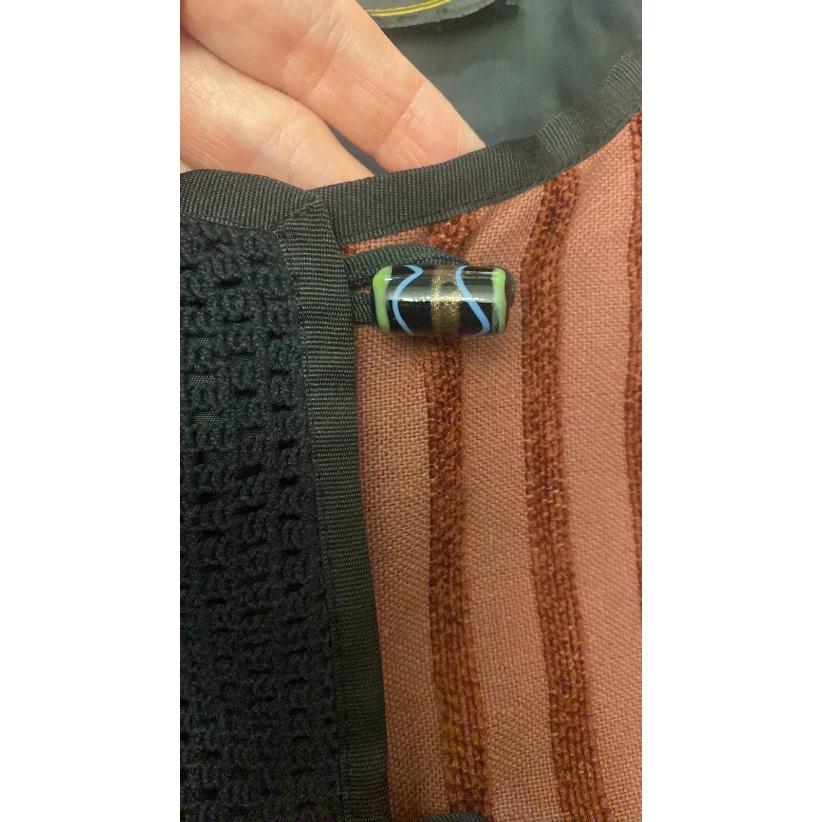 Alex Kim Art To Wear Patchwork Jacket Size L Beaded barrel Button Closure Maxim Size L - Image 4