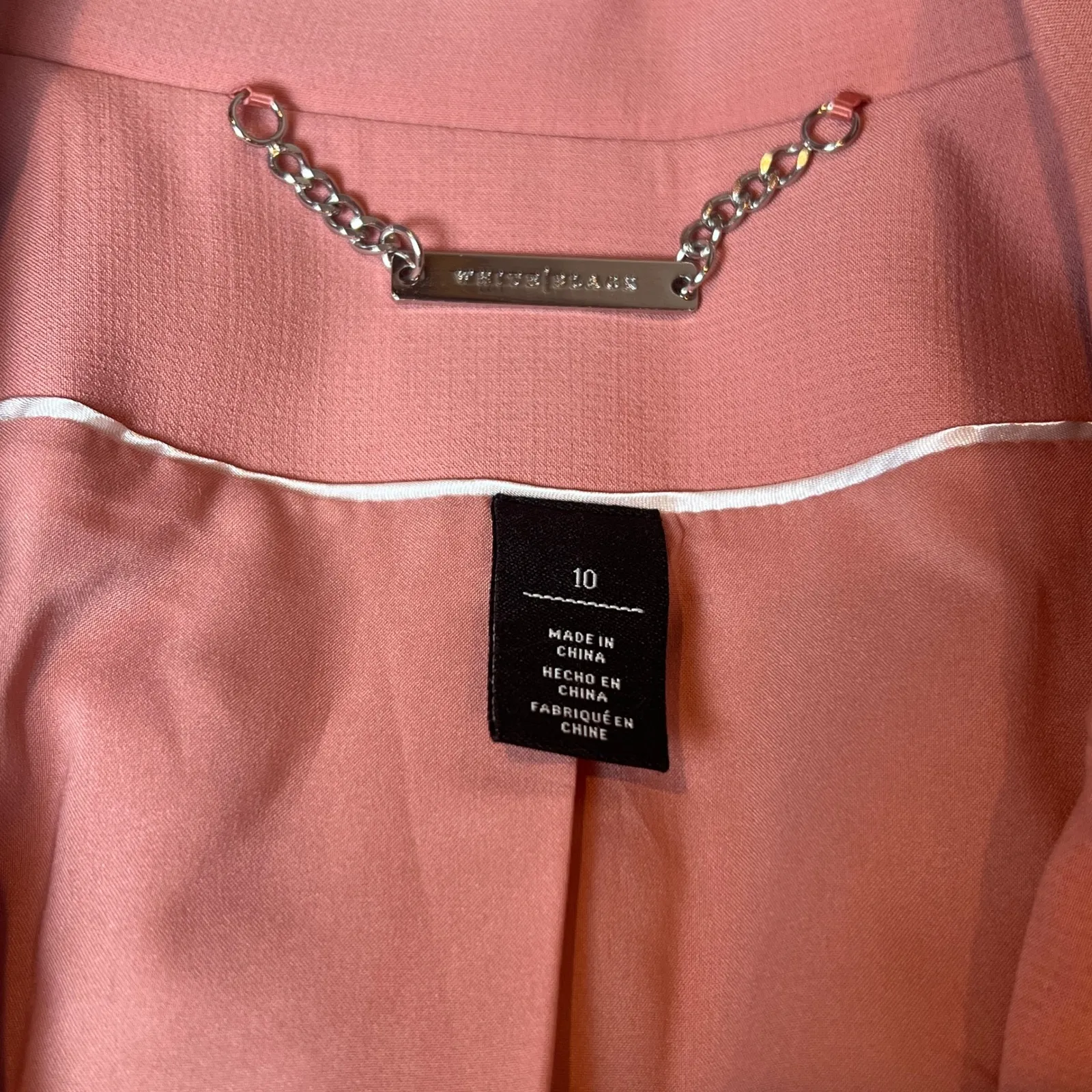 White House Black Market Double Breasted Blush Pink Blazer Women's 10 - Image 3