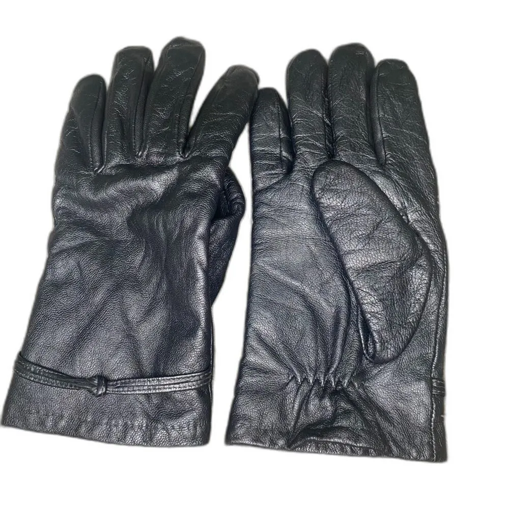 Isotoner Women's Genuine Leather Driving Gloves Charcoal Black Shimmer - Image 1