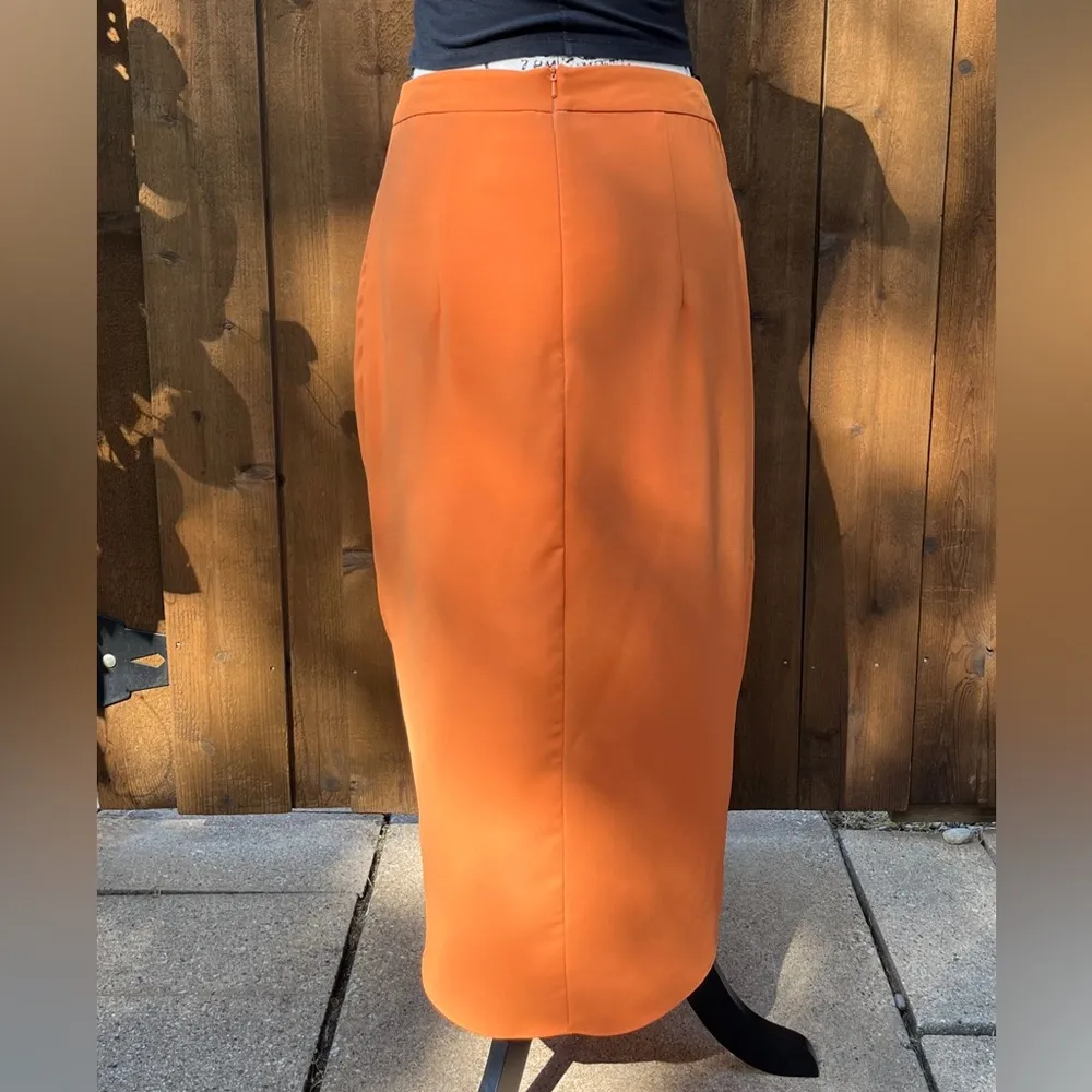 Sarong Midi Skirt in Sunflower 2020 by G.I.N, Size M, Burnt Orange EUC Size M - Image 2
