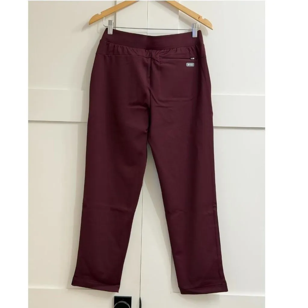 Figs Tena FORMx Slim Tapered Scrub Pants in Burgundy, Size Medium - Image 10