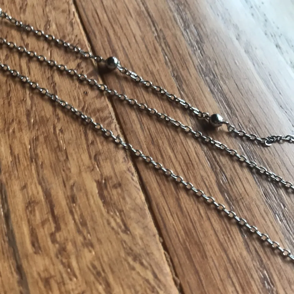 Three strand silver black crystal necklace - Image 2