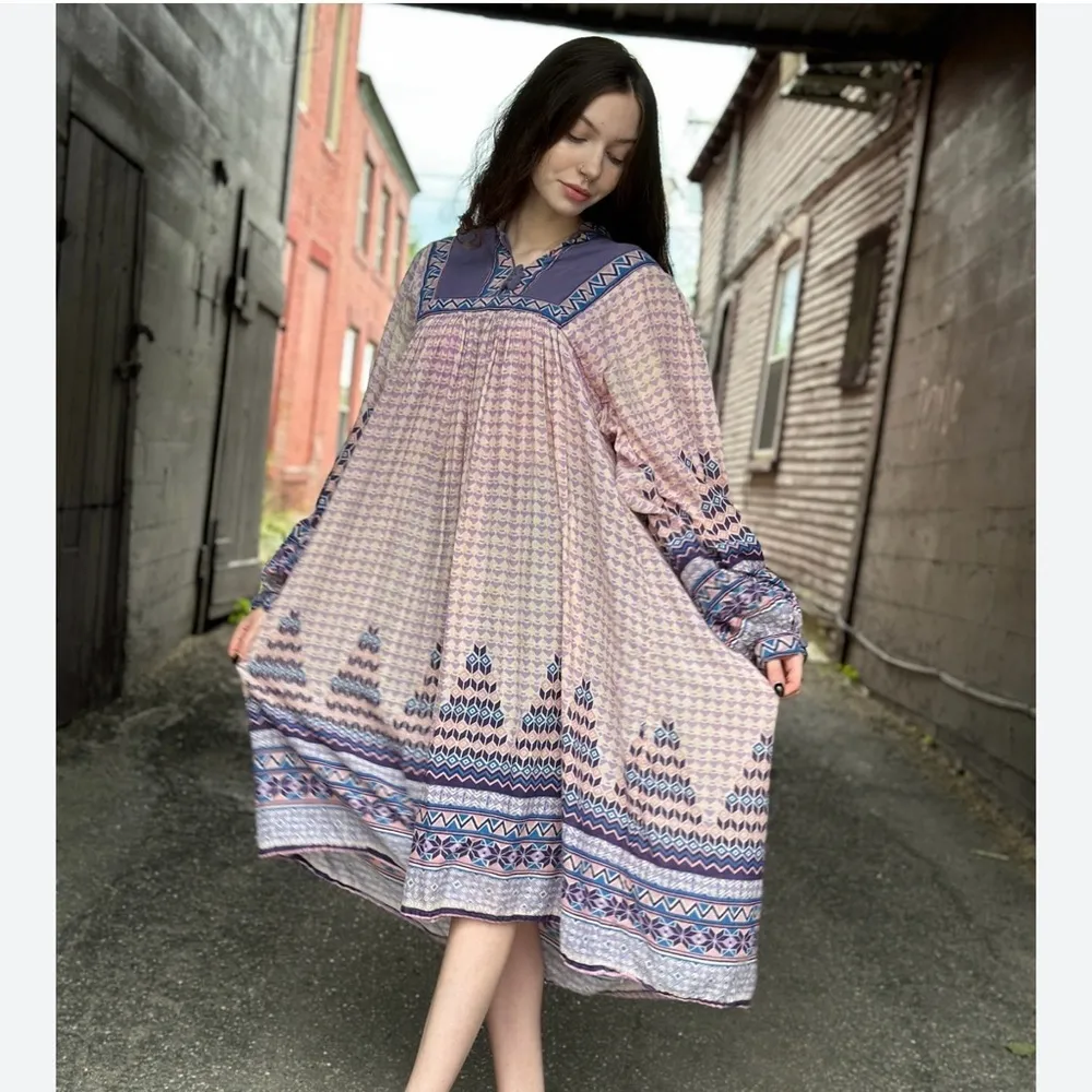 1970s Vintage Indian Cotton Dress - Image 14