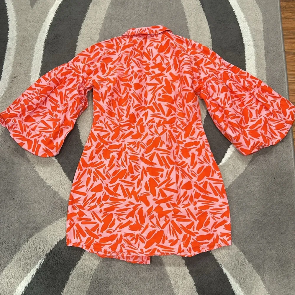 Veronica Beard dress Womens size 8 Samy pink puff sleeves button front **Flawed* - Image 10