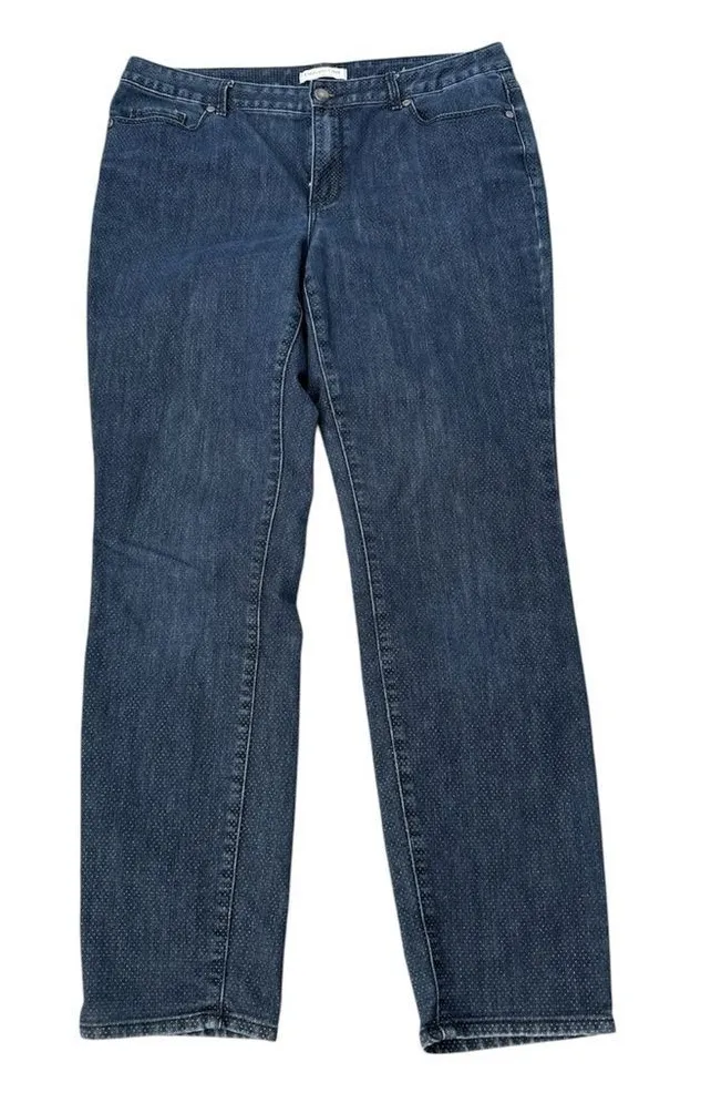 Coldwater Creek Natural Fit Jeans Size 14 Medium Wash Straight-Leg Stretch Denim - Image 1