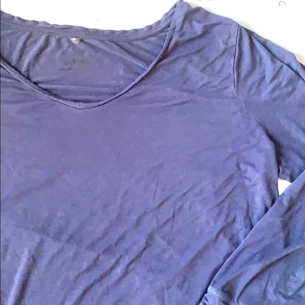 Women’s L/G Intima Blue Navy Long Sleeve Shirt Top Size Large - Image 2
