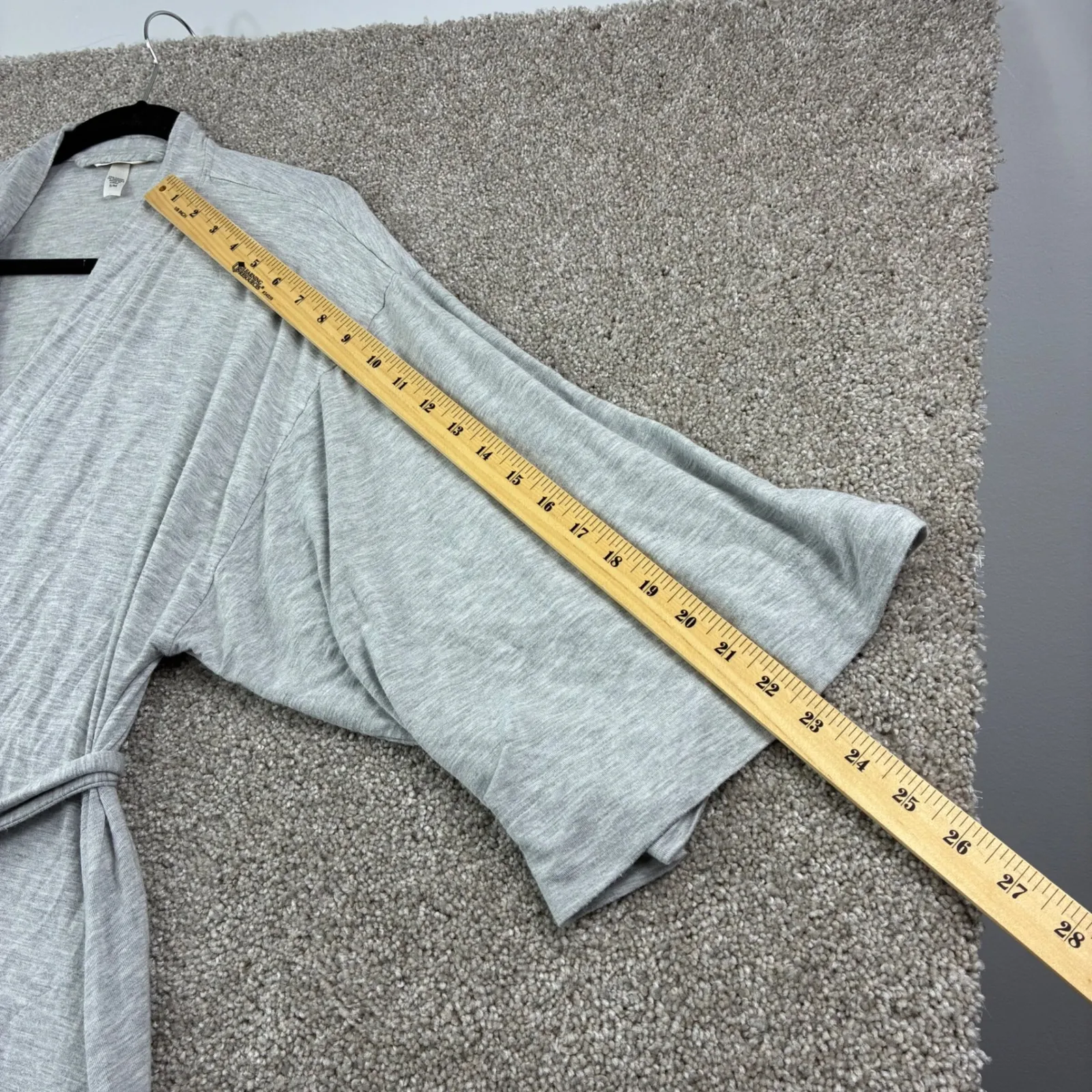 Soma‎ Womens Small Gray Jersey Knit Kimono Robe Lounge Wear Pockets Cotton Cozy - Image 3