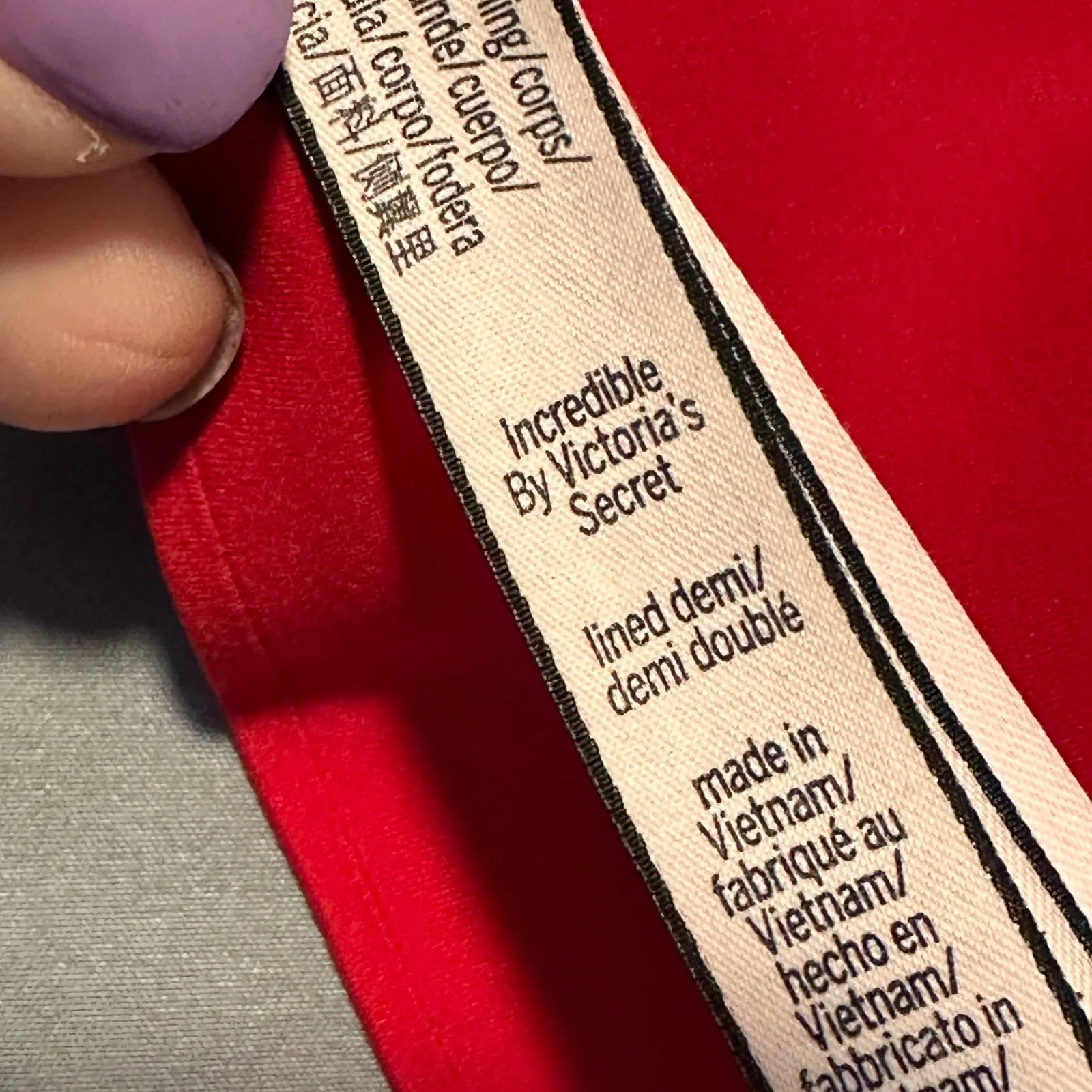 Victoria's Secret Incredible Lined Demi Bra Red Size 36C Valentines Romantic - Image 10