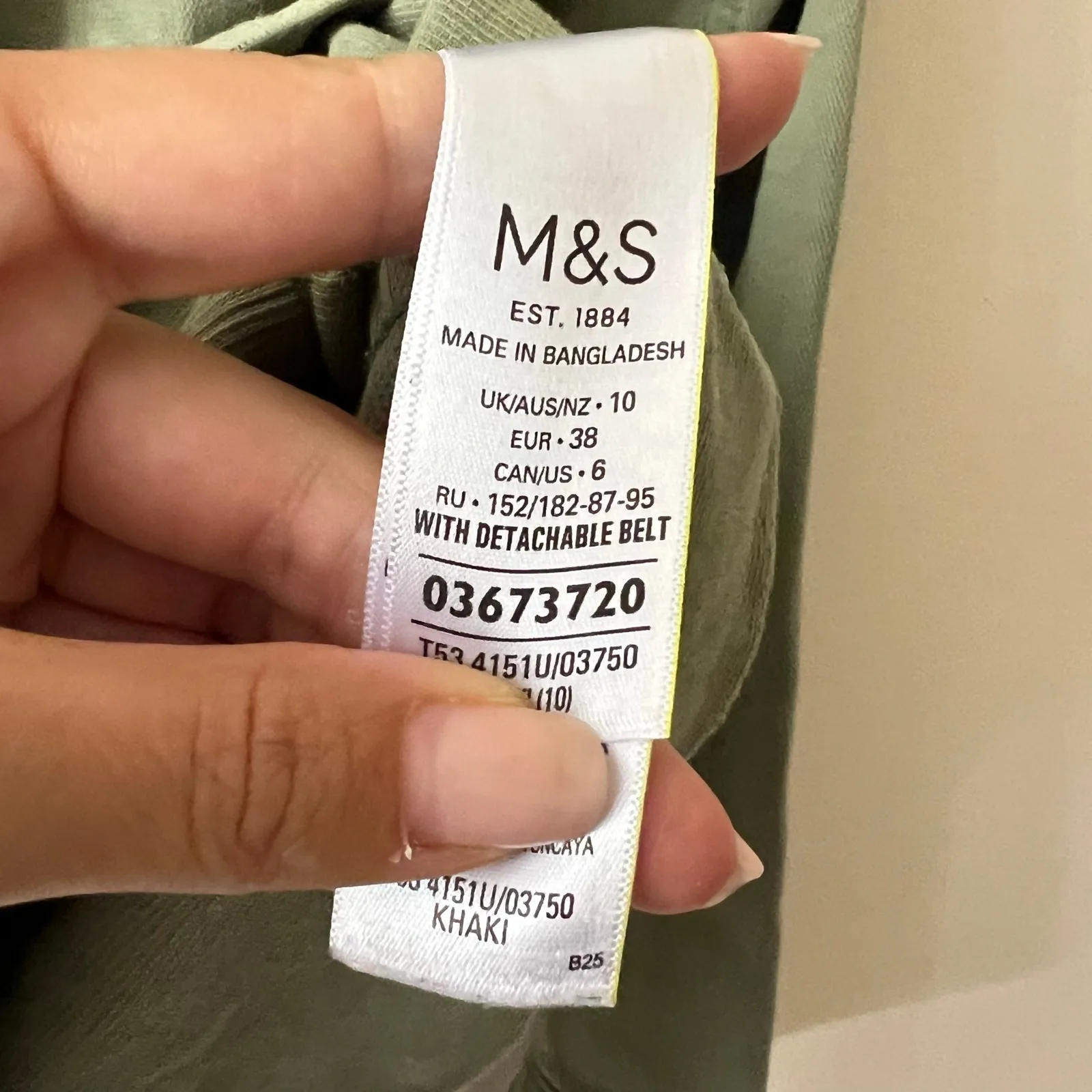 Per Una Military Jackets khaki green buttoned belted size 6 US DR - Image 9