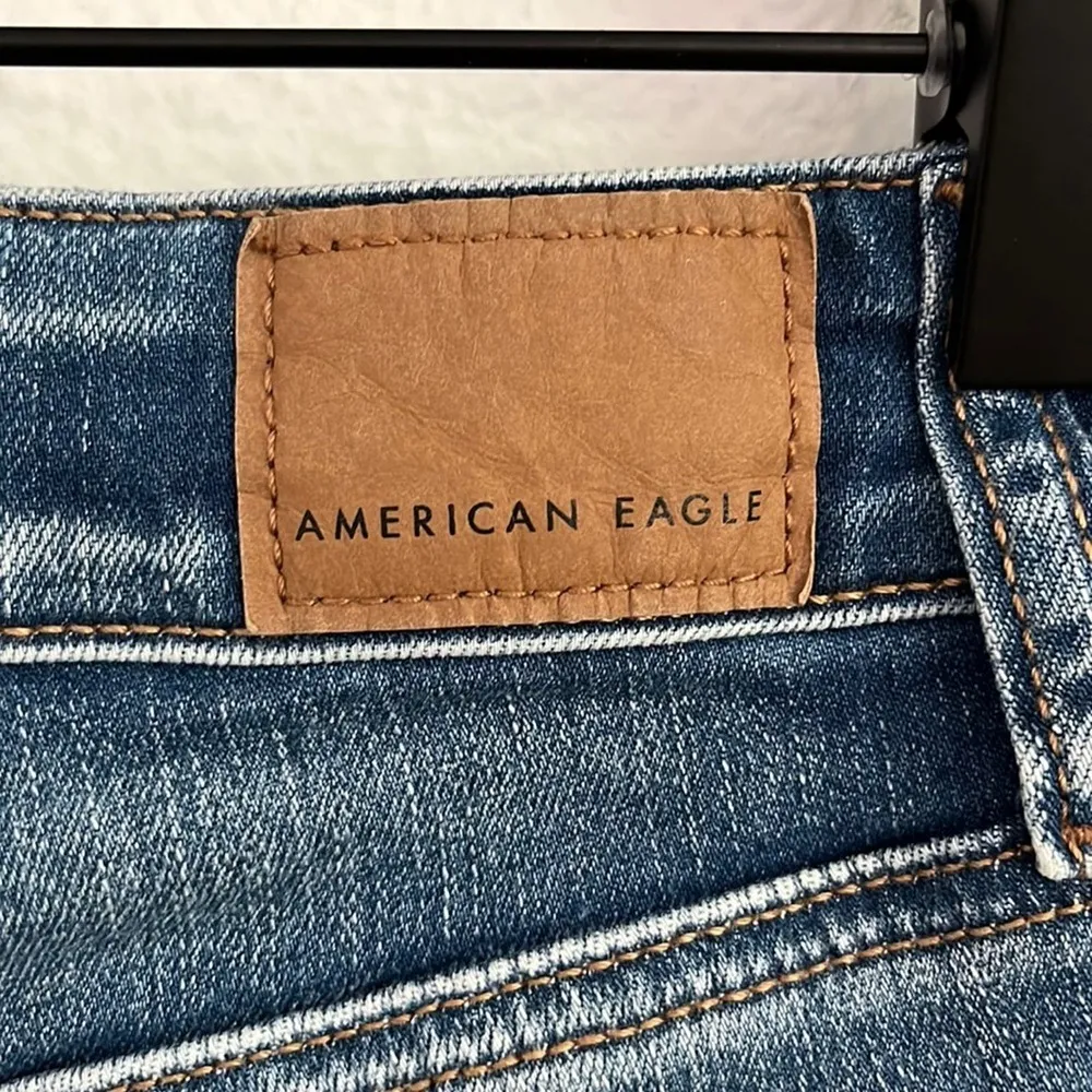 Womens Size 0 Hi-Rise Shortie Shorts Distressed Blue Jean Fray - Image 8