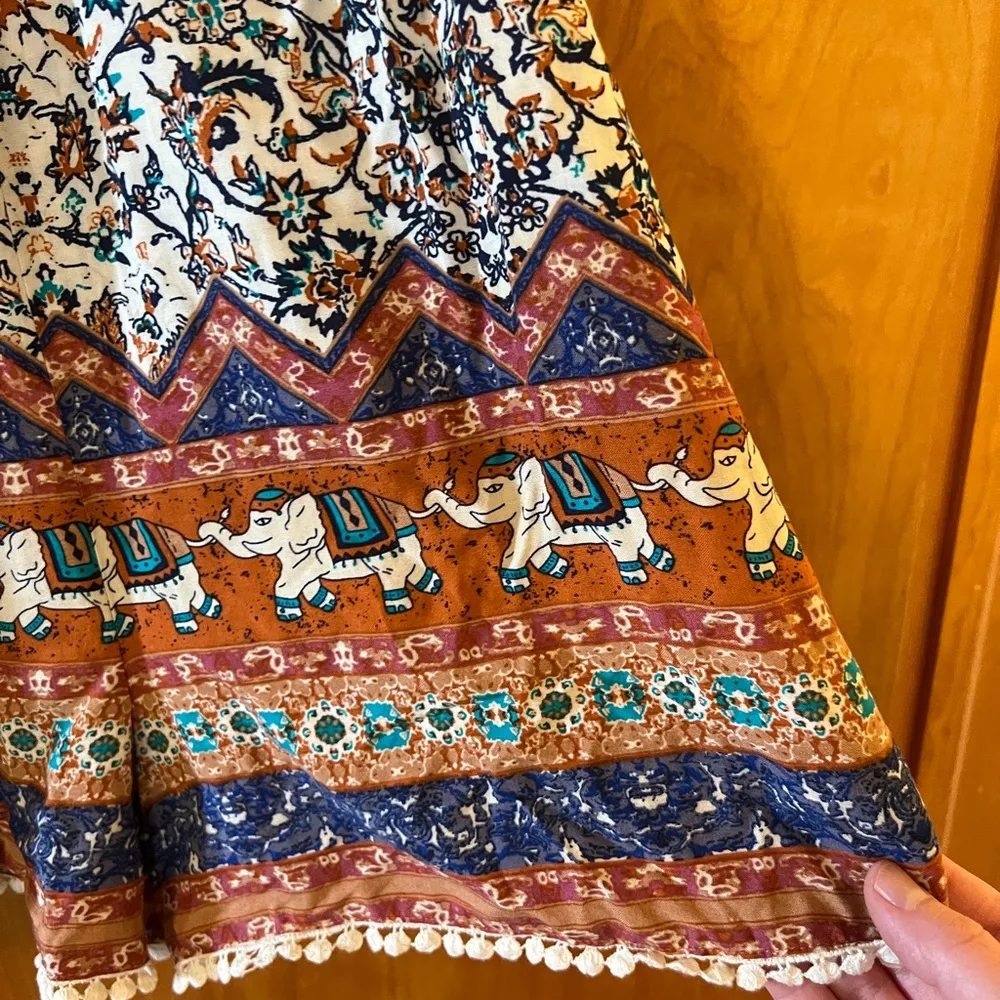 Xhilaration Romper Elephant Asian Flair Accents Elephants Size Small NWT - Image 4