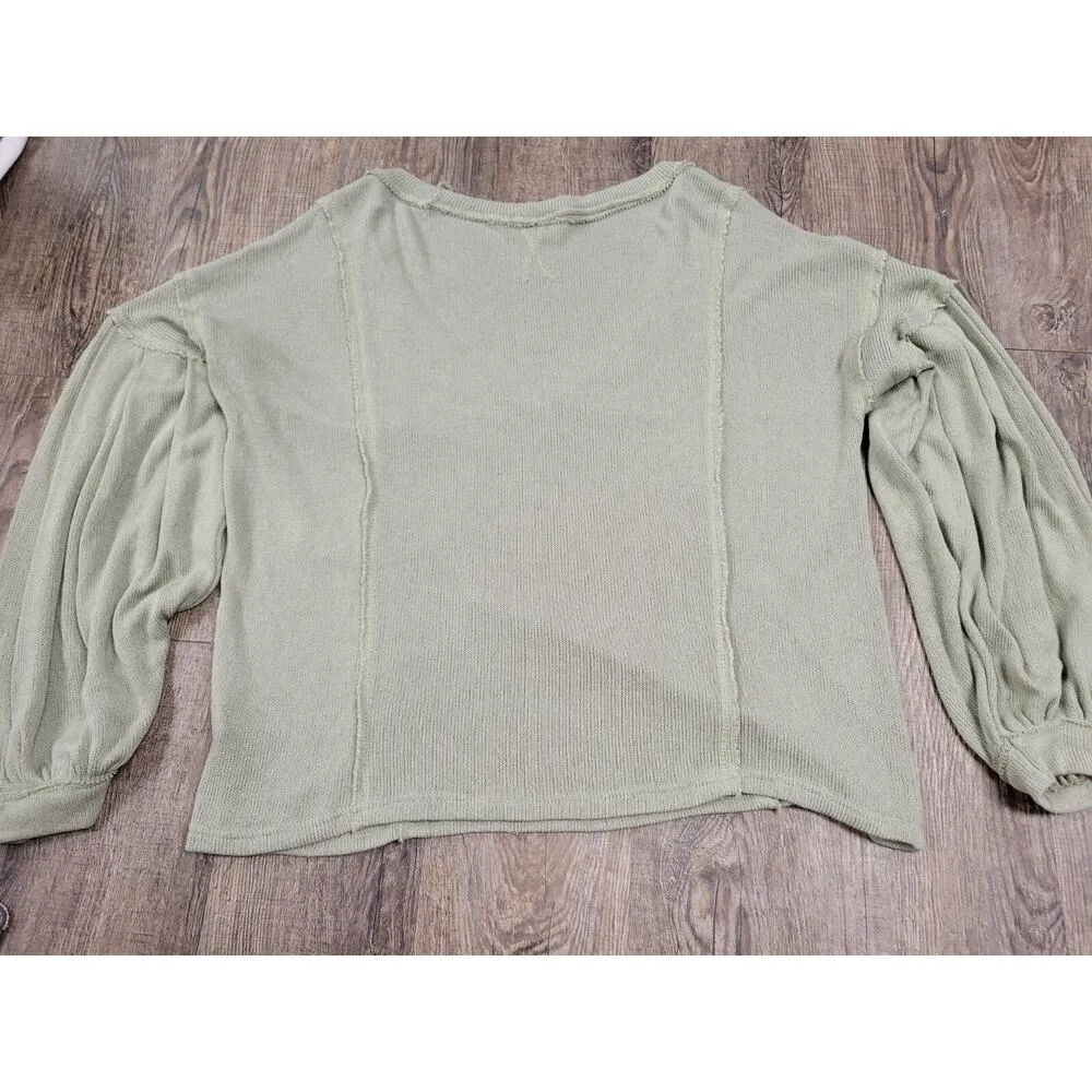 VICI Olive Sage Green Light Weight Oversized V Neck Pullover Sweater Size Large - Image 4