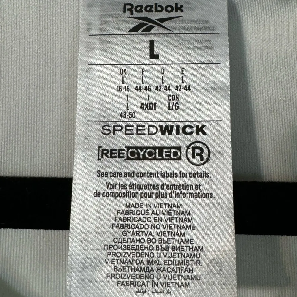 Reebok Running Carrera 1/4 Zip Speedwick L/S top White/Teal Size L NWT - Image 15