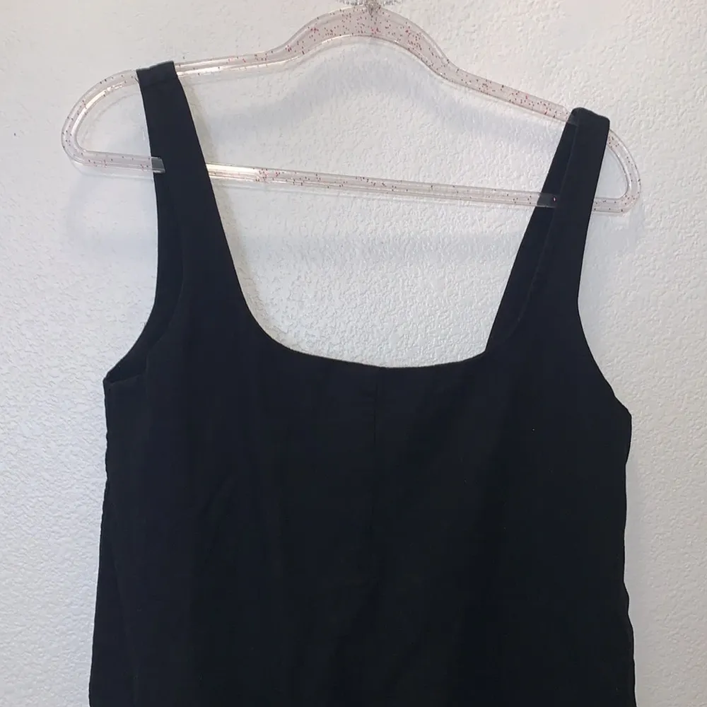 ZARA  Linen Blend Black Romper Back Zip - Image 2
