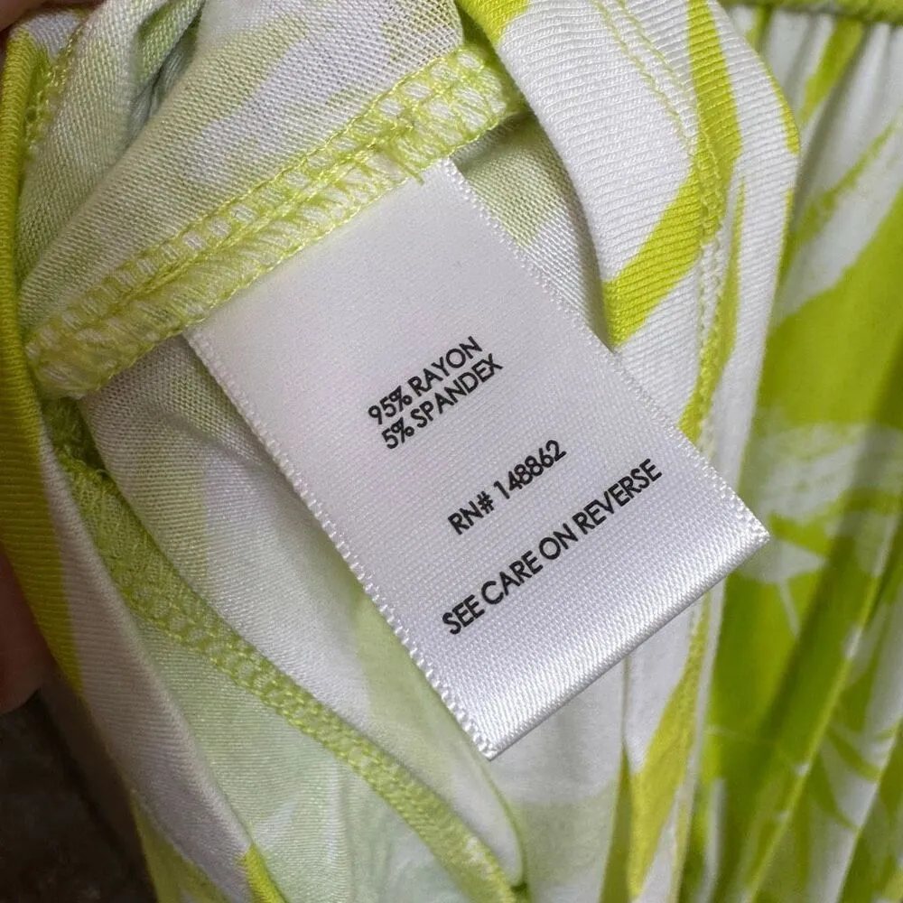 Torrid Bright Lime Green White Mini Stretch Soft Tropical Romper L 12 NWT - Image 7