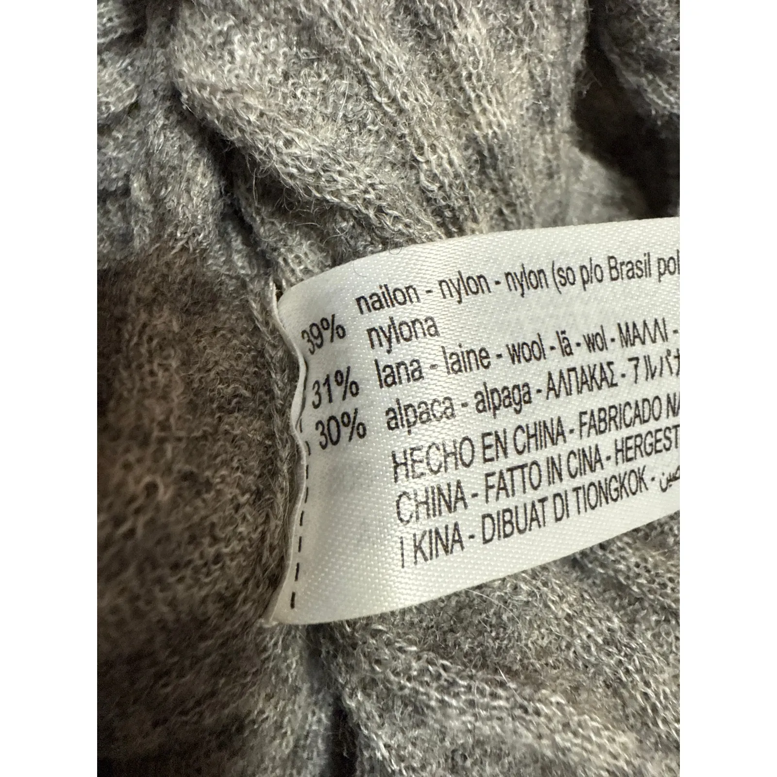 Zara Women's Gray Wool Long Sleeve Ribbed Knit Turtleneck Sweater Top Size S - Image 4