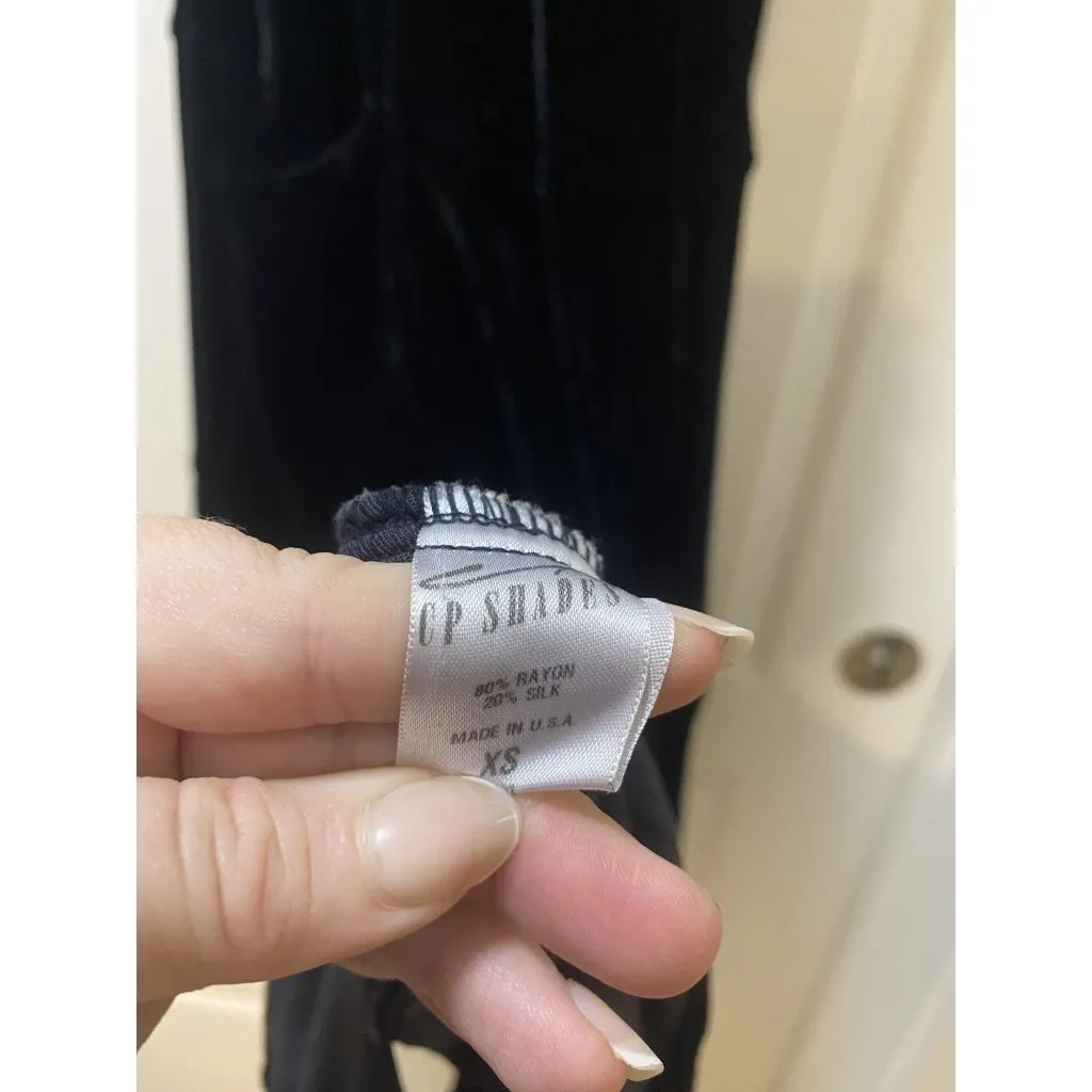 CP Shades Dress Womens XS Blue Velvet Maxi Tank Pockets Made USA - Image 4