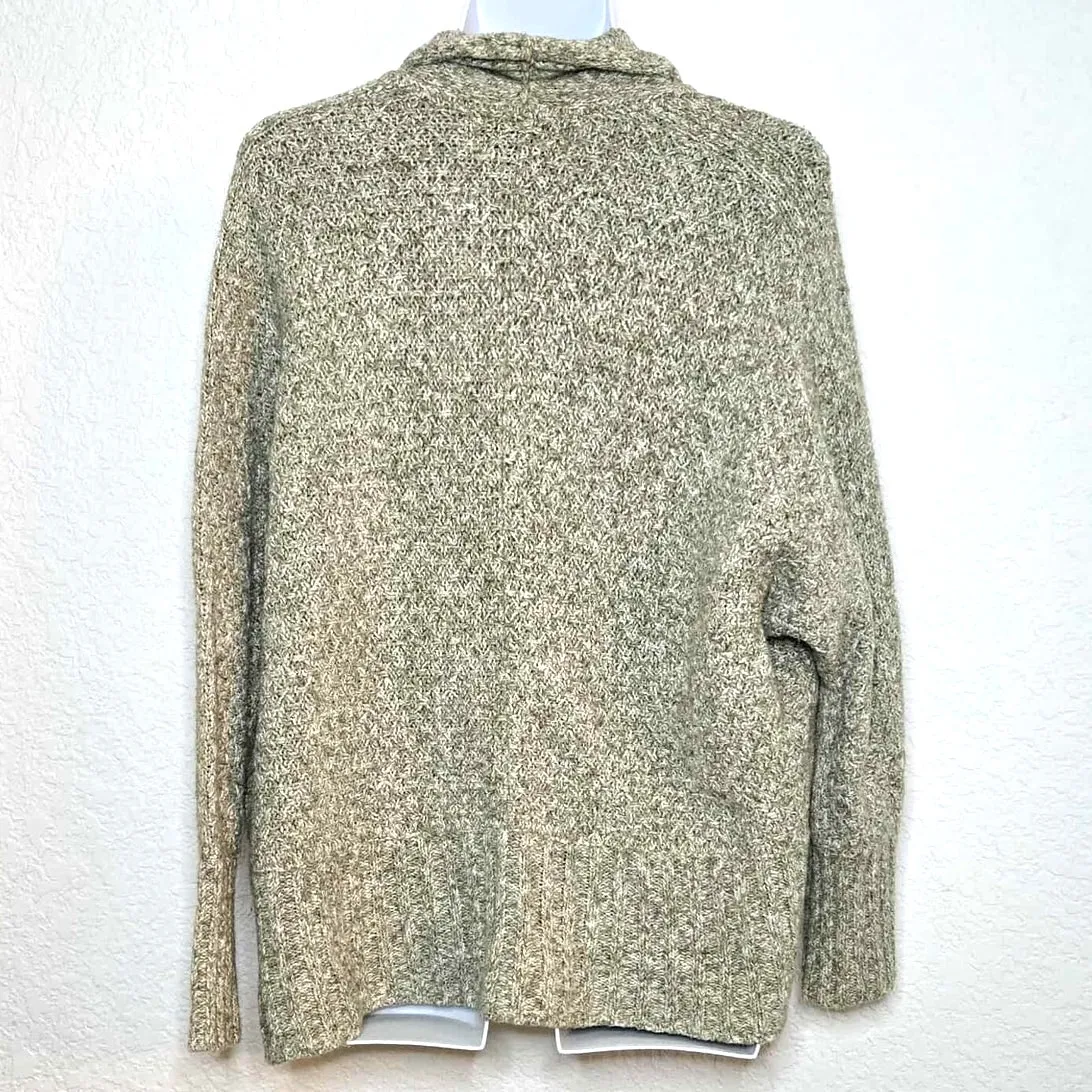 Angel of the North Cream Green Chunky Knit Dolman Sleeve Open Cardigan Size M Size M - Image 2