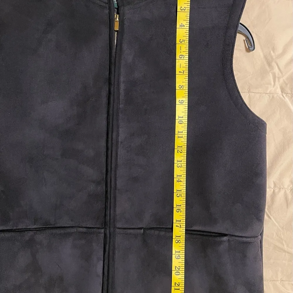 Lauren Ralph Lauren Zipper Front Fleece Lined Black Hooded Vest Petite Lge Size undefined - Image 7