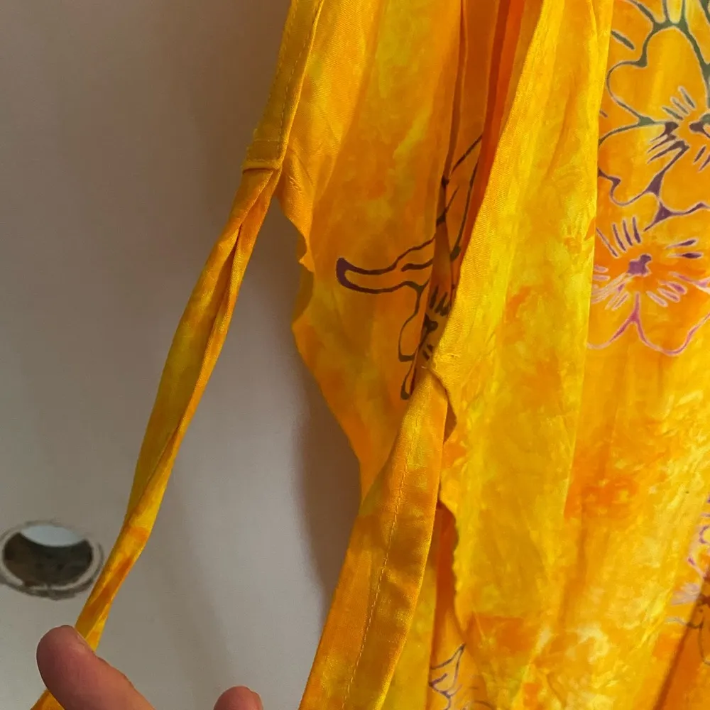 Free Island Co Women’s Orange Beach Coverup Dress One Size Orange Floral Print - Image 7