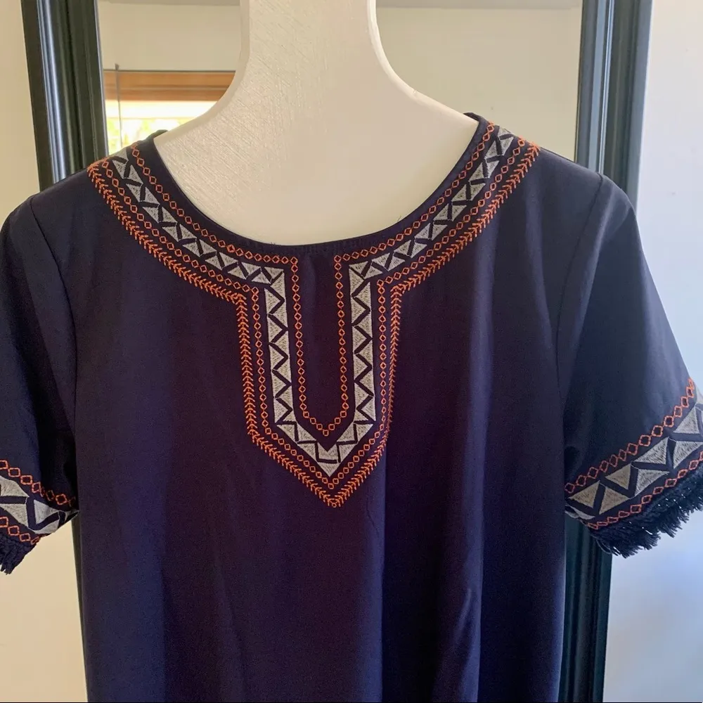 Umgee Navy Short Sleeve Dress - Image 3