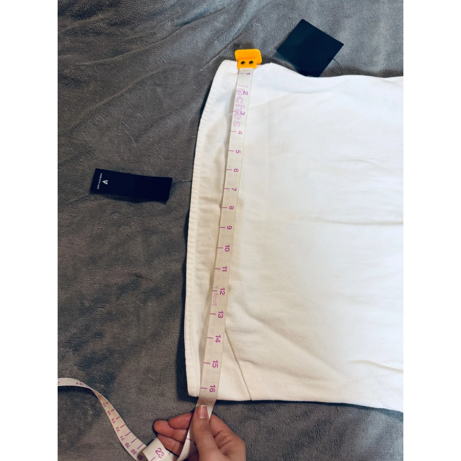 NWT Lulus Size Large Ineth White Denim Strapless Embroidered Mini Dress - Image 7