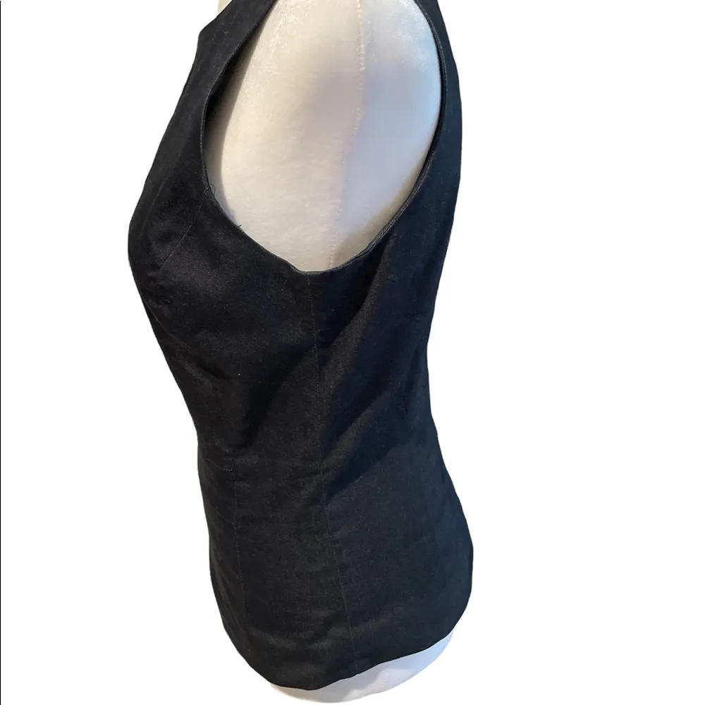 Dark Blue Denim Sleeveless Zip Back Tank Top Size 0 - Image 4