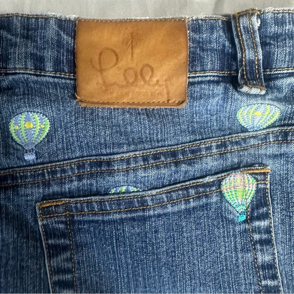 Lilly Pulitzer Vintage Denim Embroidered Skirt Size 2 - Image 6