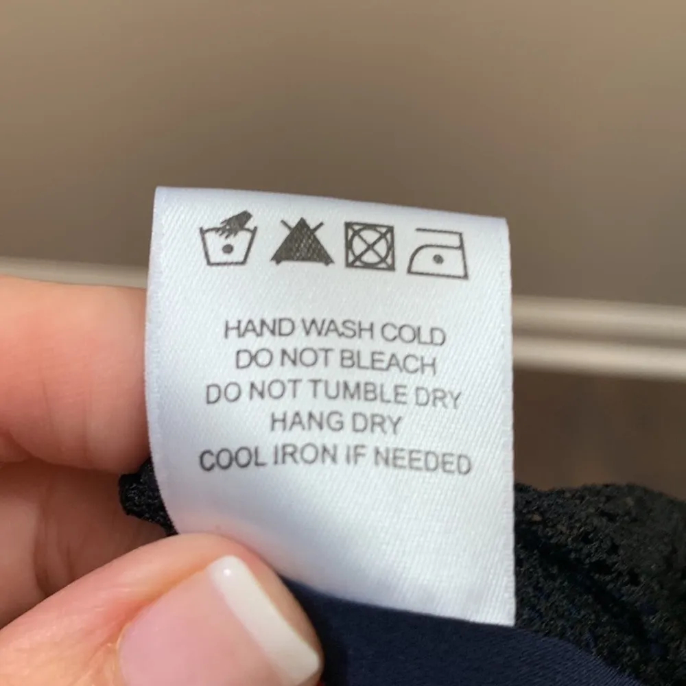 NBD Make Me Wanna Eyelash Lace Peekaboo Navy/Black Strapless Mini Dress - Image 5