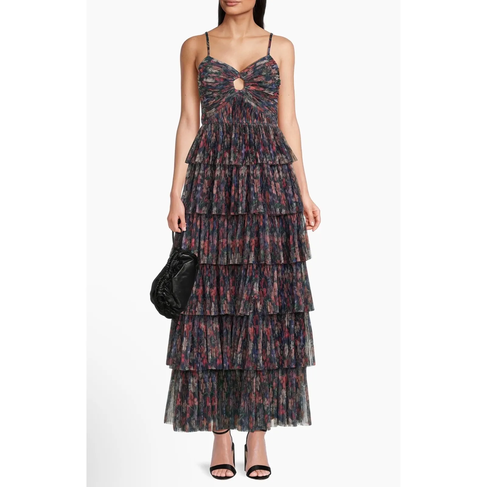 Hutch Rosey Floral Tiered Gown Navy Multi Size 4 NWT Blue - Image 10