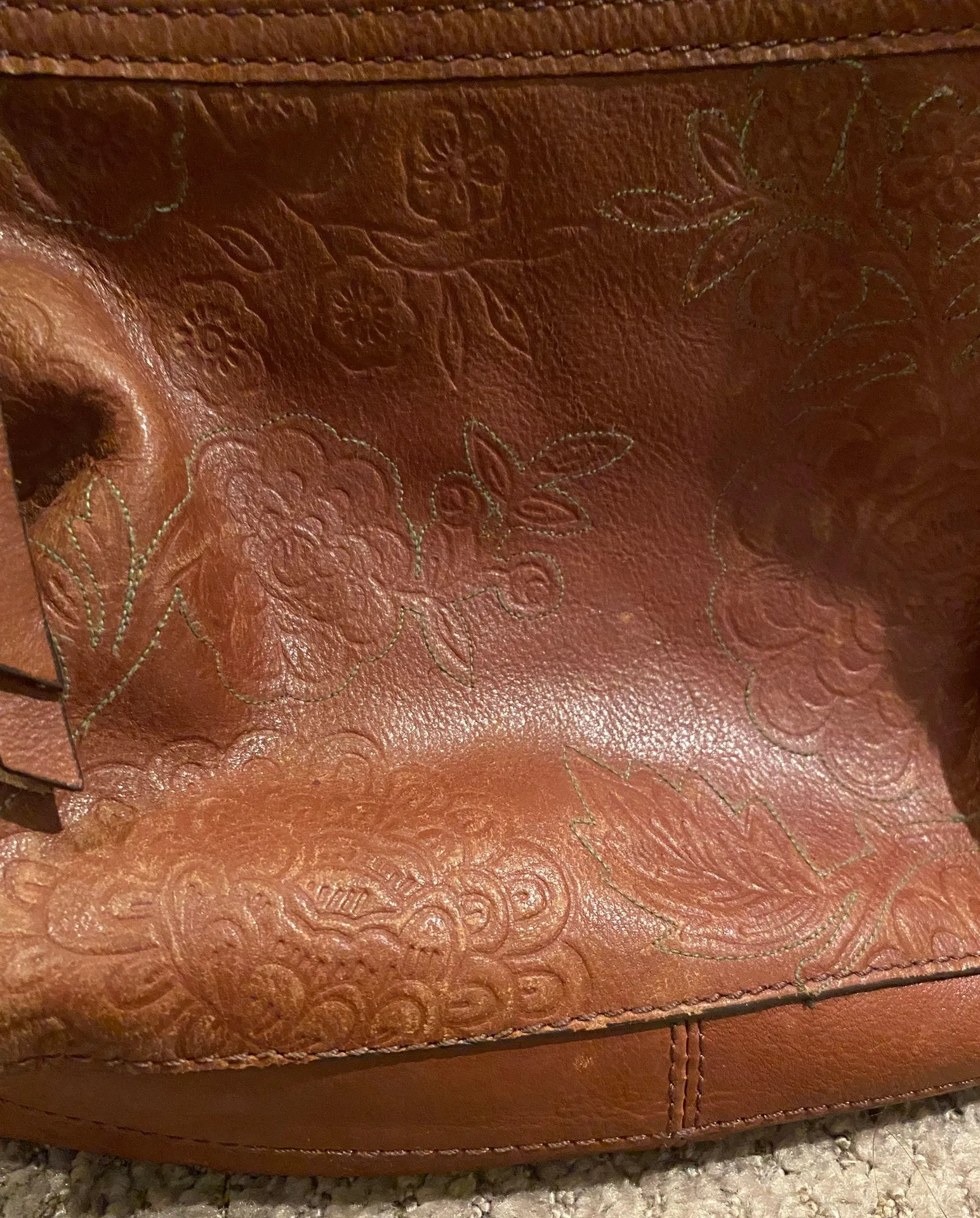 Embroidered Leather Crossbody Purse - Image 3