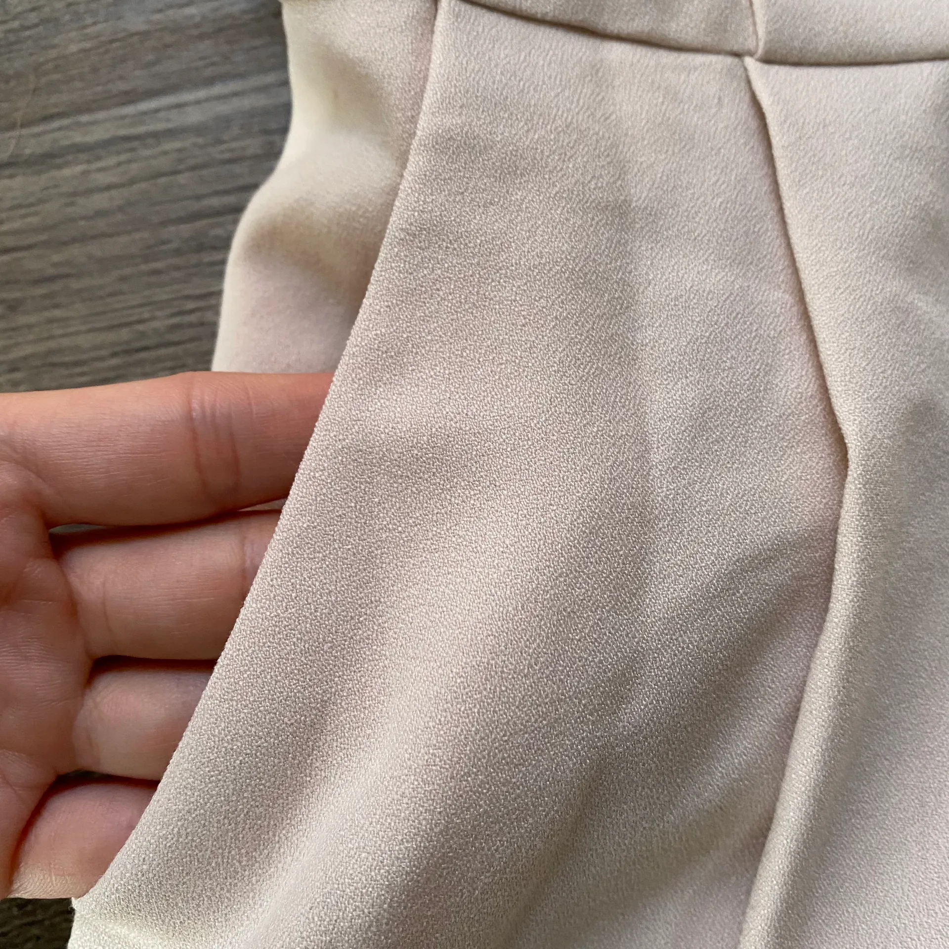 Lace Sheer Neckline Flared Romper Tan Size L - Image 5