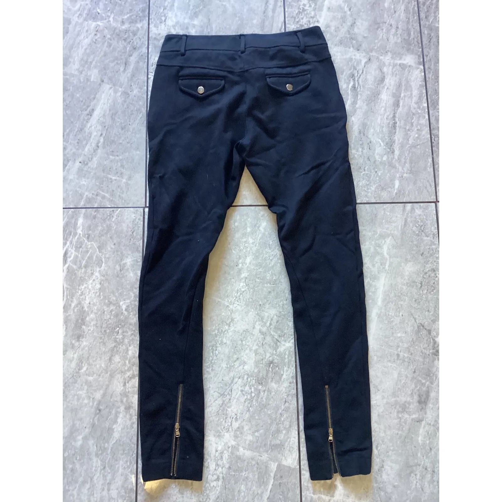 Tibi Black Zip Ankle Moto Pants Size 0 - Image 4