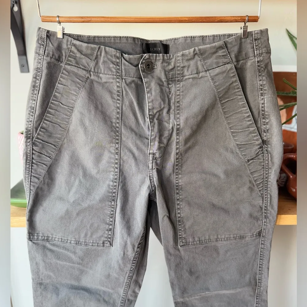 J. Crew Coal Gray Slim Cargo Straight Leg Patch Pocket Pants Fisherman Aesthetic - Image 6