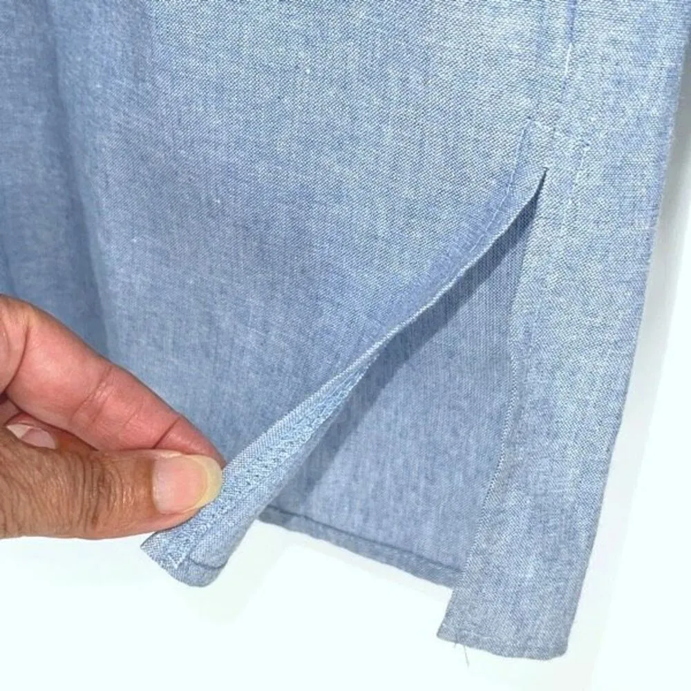 Lilly of California 100% cotton. 70's or 80's Vintage Button Down Shirt Medium Blue - Image 6