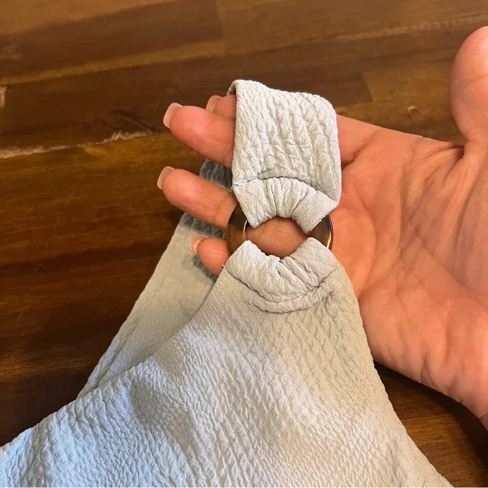 Onia Jenna One Piece Swimsuit One Shoulder Croc Texture Sterling Blue Large - Image 10