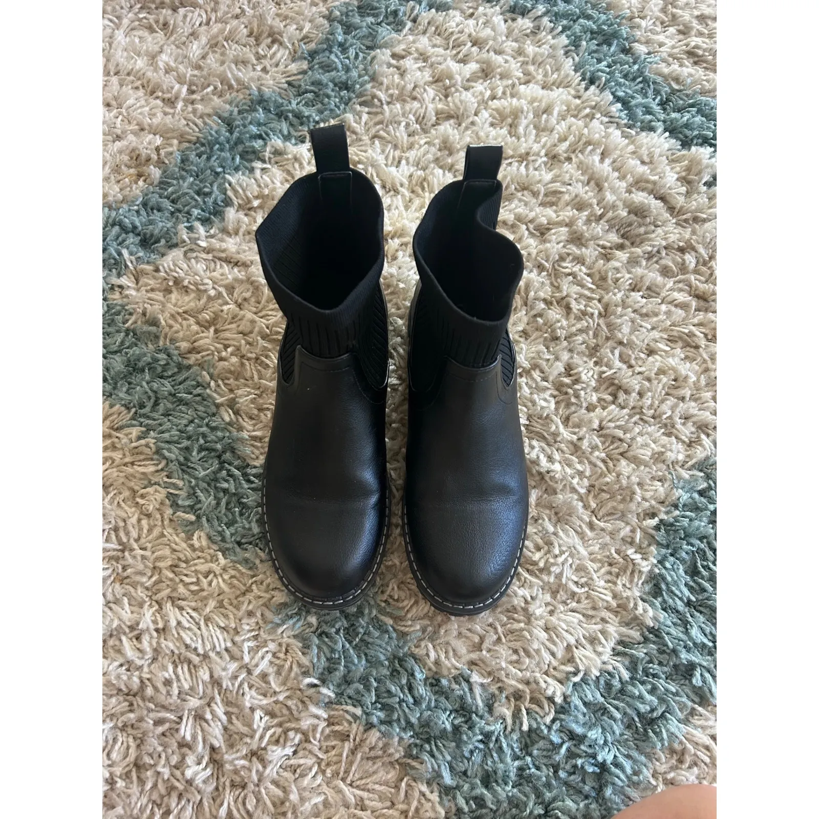 Corky's Cabin Fever 8 Black Ankle Boots Sock Top Lug Sole Comfort‎ Casual Shoes - Image 2