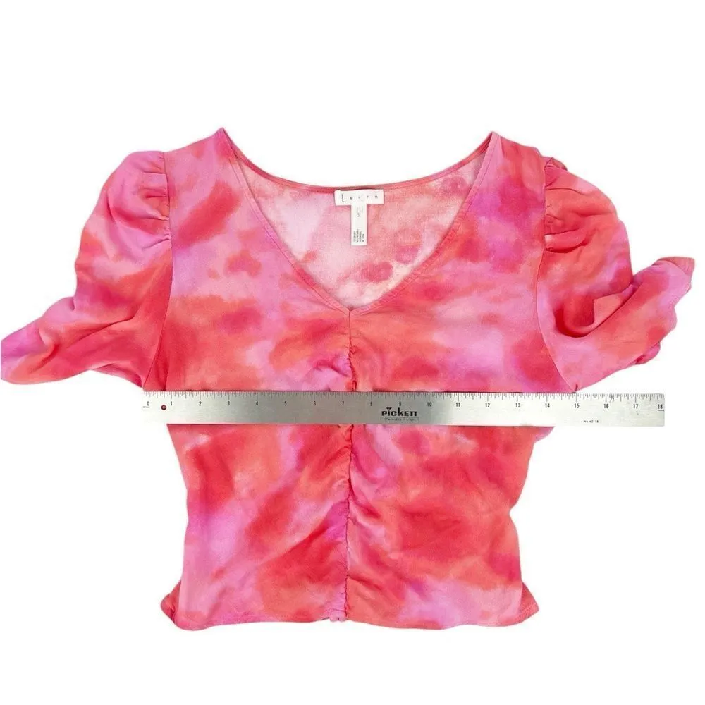 Leith Pink Watercolor Crop Top Small - Image 4