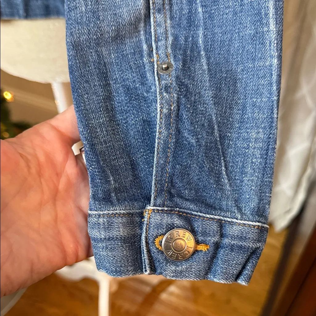 J.Crew Denim Jacket Classic Medium Wash Stretch Small Blue - Image 6