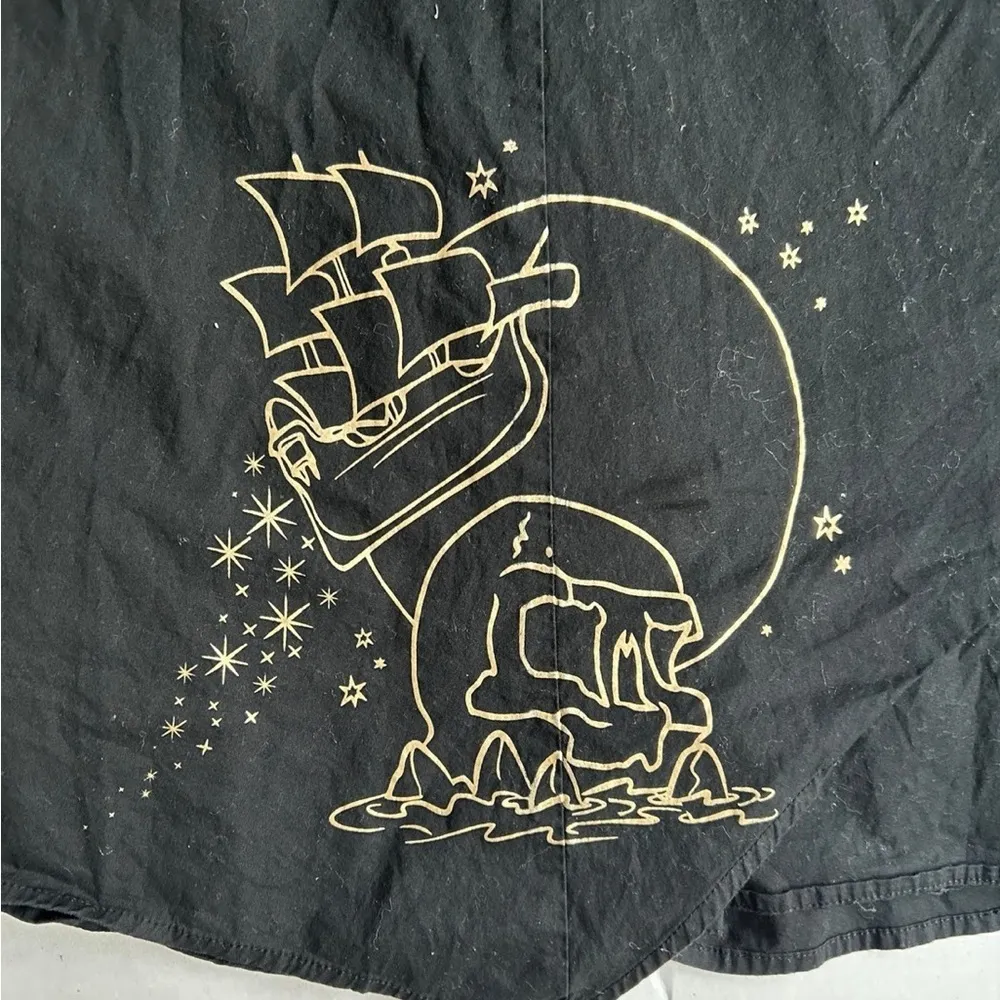 Women’s Disney Peter Pan Neverland Asymmetrical Lace Up Dress Black Gold Foil 16 - Image 5