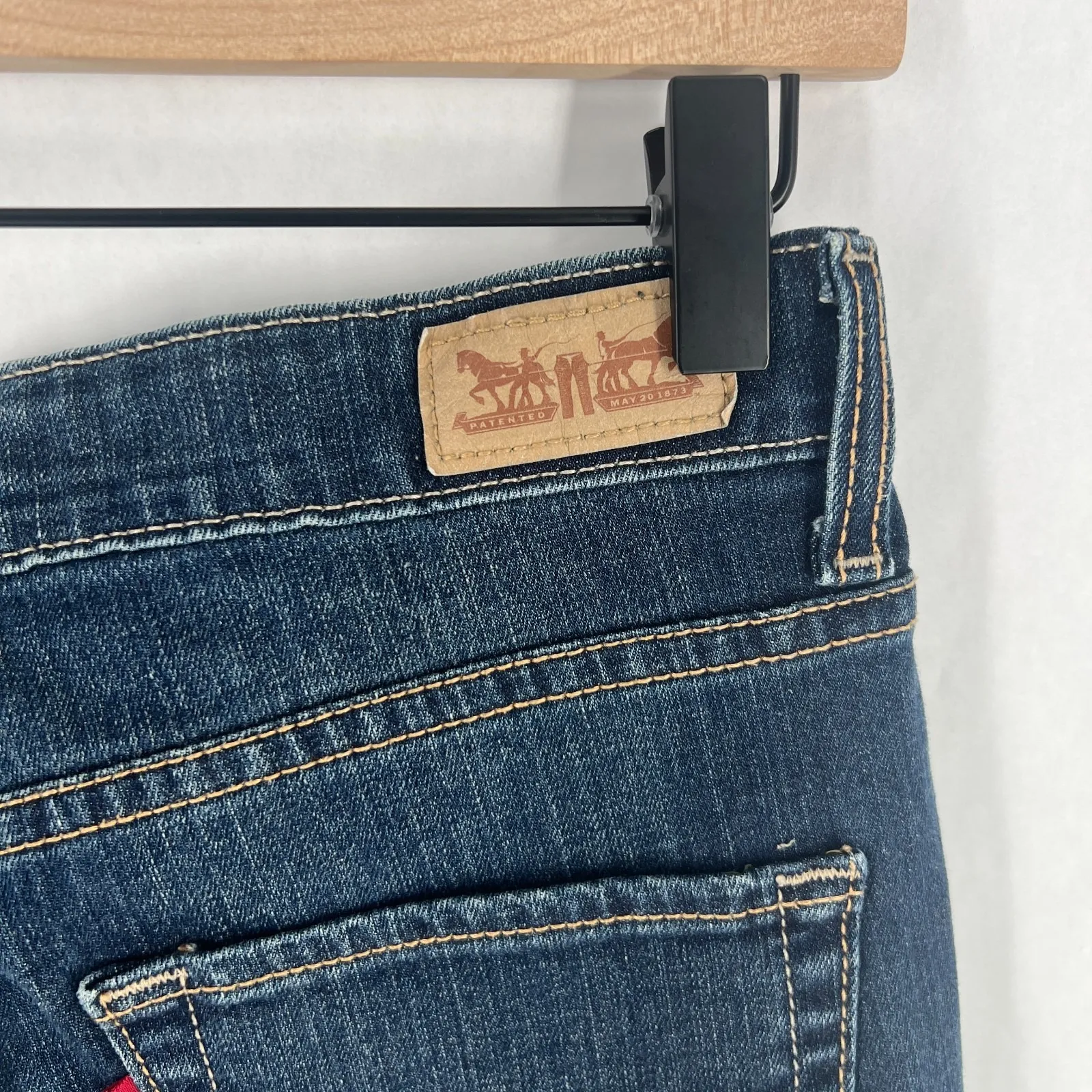 Levi's Skinny Jeans Womens 27 Blue Denim Cotton Stretch Medium Wash Mid Rise - Image 6